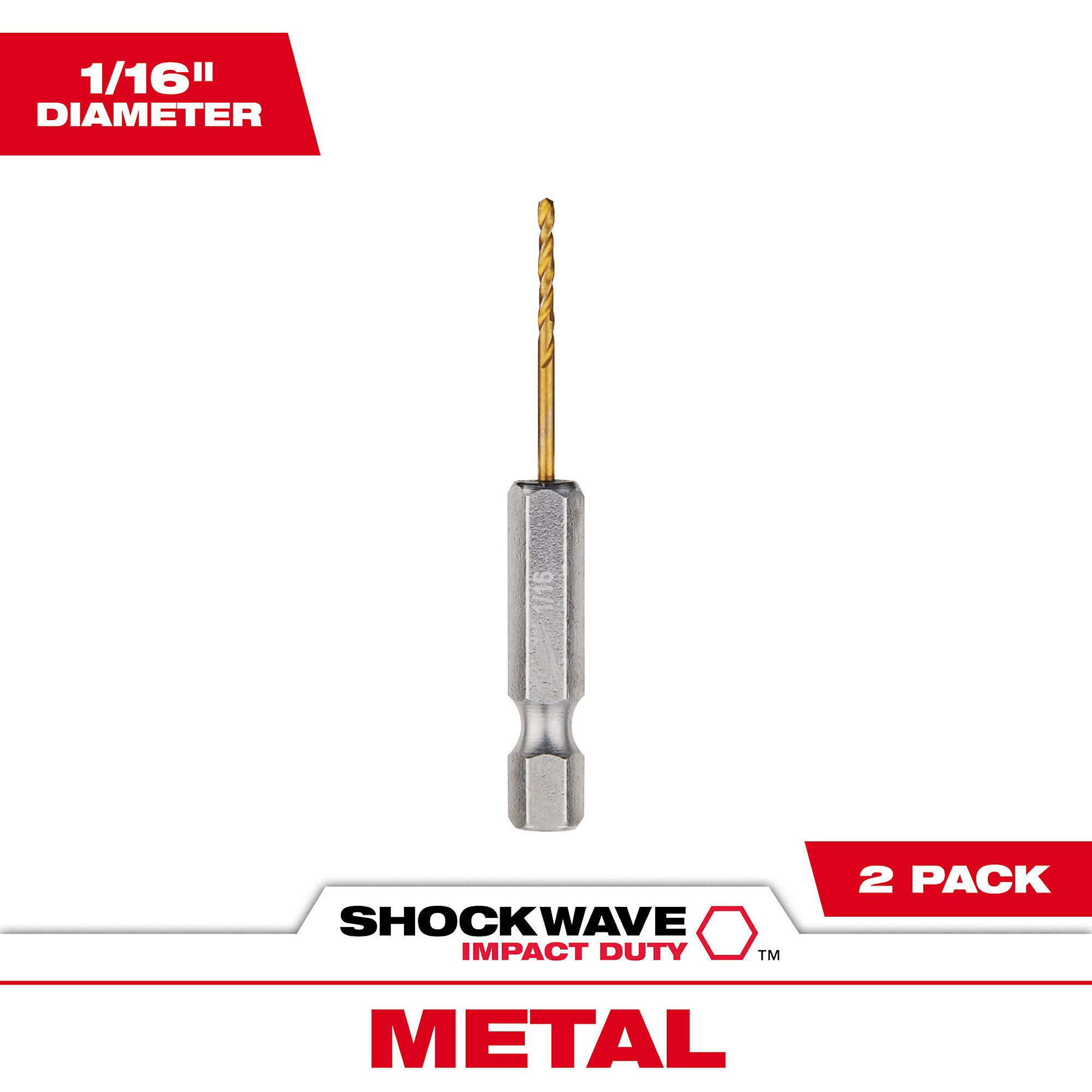 Milwaukee Shockwave Titanium Drill Bit, 1/16in., Model# 48-89-4601